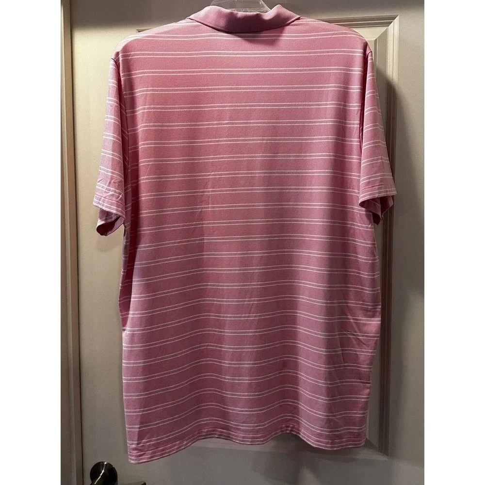 POLO Golf‎ Ralph Lauren Performance  XL Pink Striped S/S Pima Cotton Golf Shirt